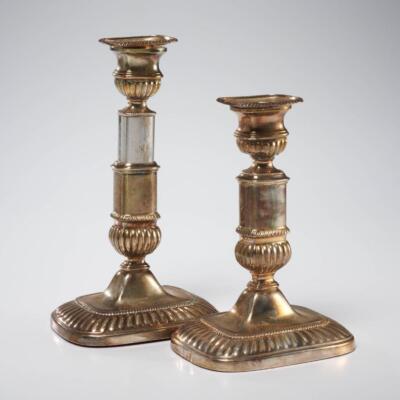 Silver Plated Antique Victorian Telescopic Candlestick Holders