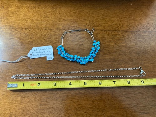 28" Dornröschen Türkis Wandelbar Fleck. St. Kette Halskette/9" Armband - Bild 11 von 14
