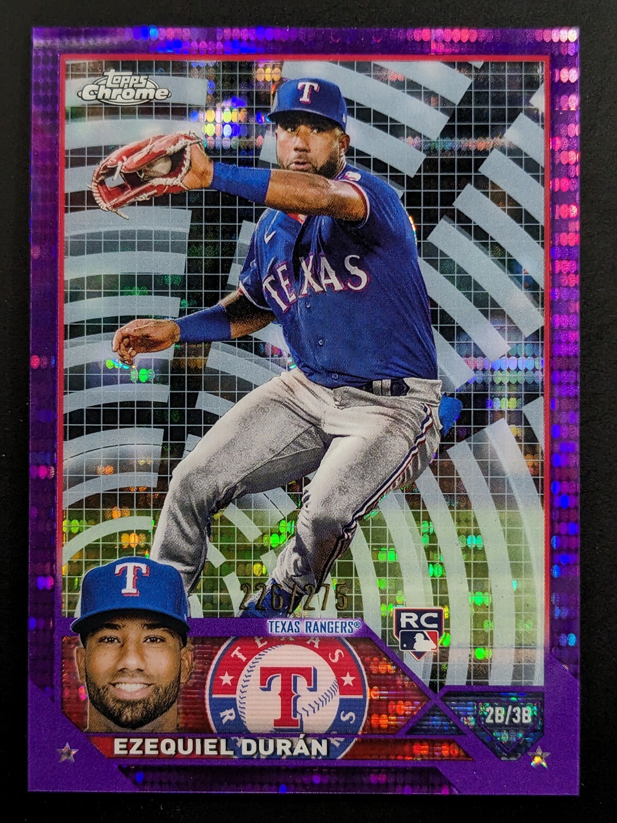 Ezequiel Duran (RC) 2023 Topps Chrome Sonar Purple Refractor 226/275 Rangers