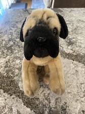 Toys R Us Animal Alley Pug Puppy Dog Stuffed Animal Plush Tan Black 11" Toy Cute