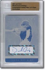 2007 Desmond Jennings Rookie Autograph Printing Press Plate Auto RC 1/1