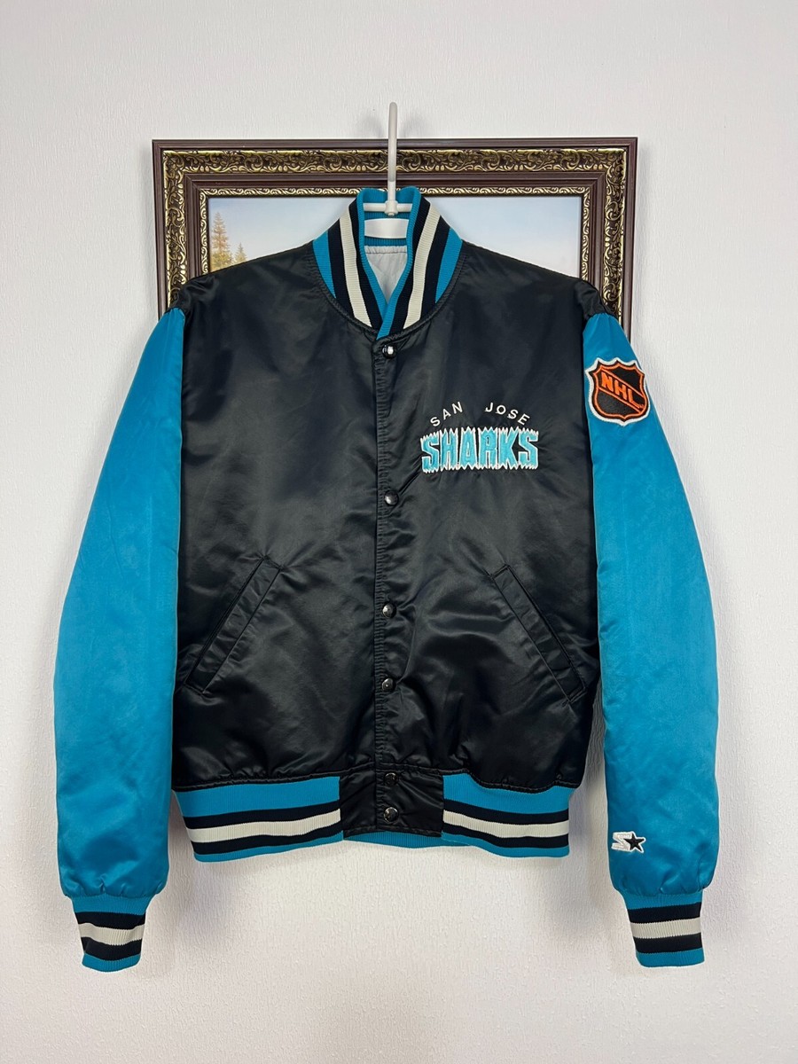Vintage 90s Starter Center Ice San Jose Sharks NHL Black Satin