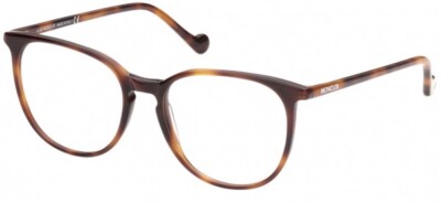 Moncler ML5089 052 Tortoise Round Plastic Optical Eyeglasses Frame 54-17-145 RX