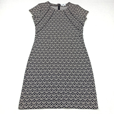 Noa Women Dress Size S Black Grey Cotton Knit Stretch Unlined Back-Zip Small