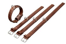 Karlie TIBET Halsband weiches natur Yak Leder, mit Flechtung 50,60,75cm, braun 