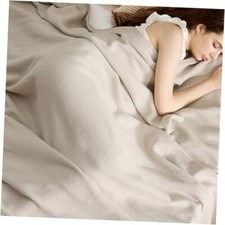 100 Cotton Blanket King Size for Bed - Soft Cozy King 108" x 90" 01 - Linen