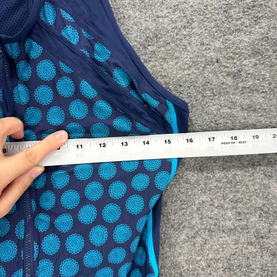 Traje de baño Beach House para mujer M mediano azul a lunares sin mangas cremallera de una pieza Foto 3 de 4