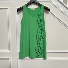 NatuRAL vintage Green Ruffles Tank Top Dress Women's Size M Sleeveless