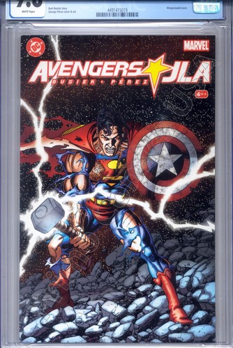 PRIMO: AVENGERS JLA #4 Busiek PEREZ DC Marvel comics 2004 CGC 9.8 NM/MT - Foto 2 di 3