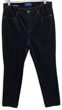 Talbots High Waist Straight Leg Corduroy Stretch Pant Womens 8 Petite Black