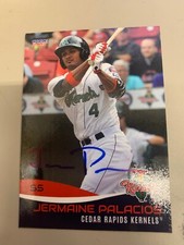 Jermaine Palacios Signed Card 2017 Cedar Rapids Kernels Team Card IP Auto