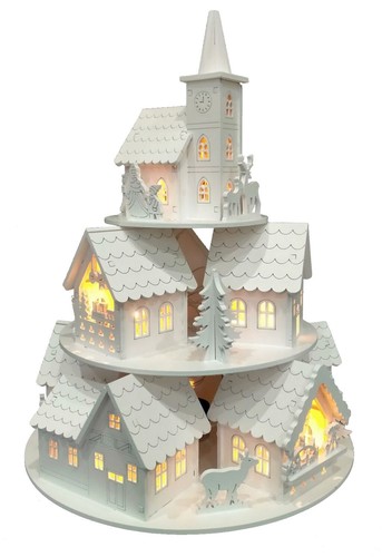LED Piramide Legno Musica Natale Decorazione Avvento Luce Illuminazione - Foto 2 di 3