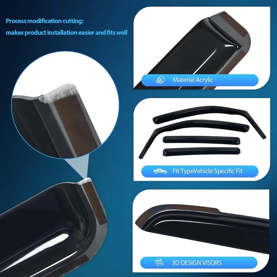 Protectores de lluvia Nilight in Channel para Honda Pilot 2016-2022 Sport, EX-L Foto 2 de 4