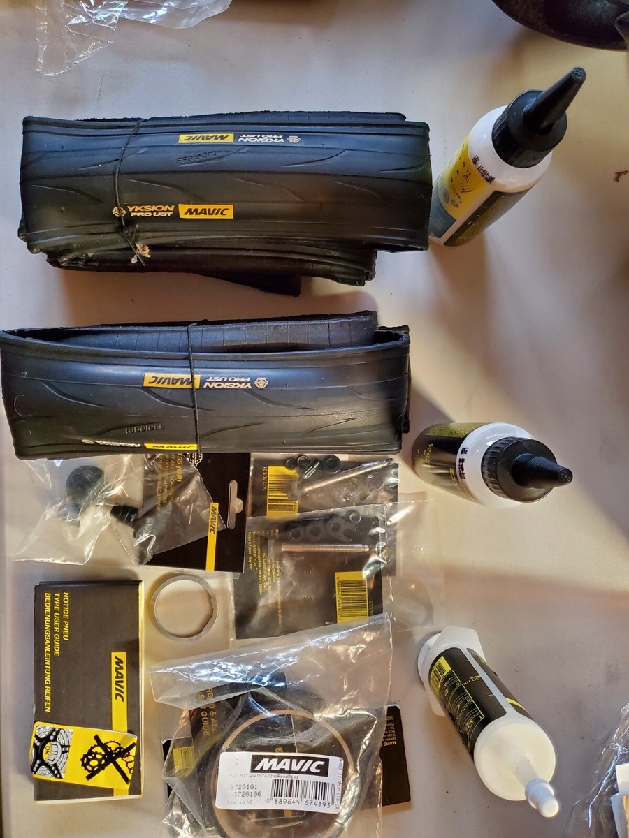 MAVIC COSMIC PRO SL UST CL DISC WHEELSET W/ 2 NEW YKSION Pro 25C