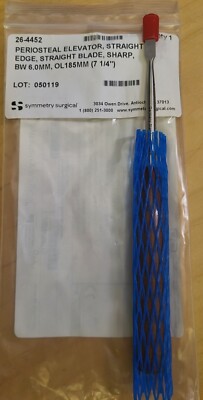 Symmetry Surgical 26-4452 6mm Periosteal Elevator, Straight, 7-1/4''
