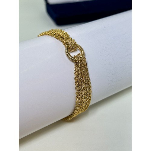 Danbury Mint Gold over Sterling 5 Strand Chain Circle Bracelet - Picture 7 of 8