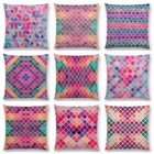 Lovely Geometric Pattern Pastel Triangles Diamond Rainbow Gradient Cushion Cover