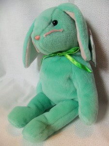 green rabbit beanie baby