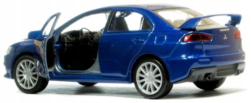 WELLY DieCast 1:34 MITSUBISHI LANCER EVOLUTION X BLUE New Model Car Metal in Box - Picture 5 of 7