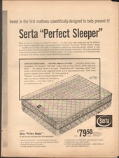 1960 Vintage ad Serta "Perfect Sleeper" retro mattress bedding Price   0610/25
