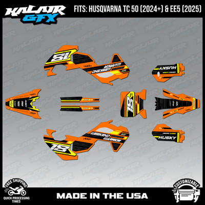 Graphics Kit for Husqvarna TC50 2024+ and Electric EE5 2025+ Warrior - ORANGE