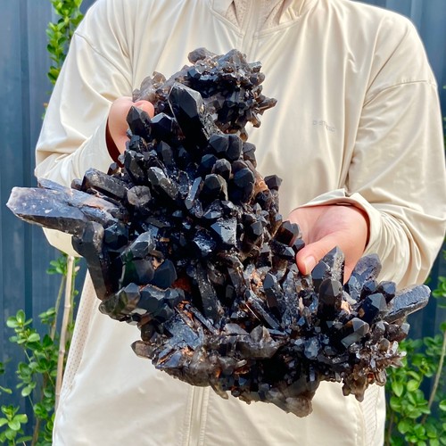 9.8LB Large Natural Smoky Black Quartz Cluster Crystal raw Specimen Healing - Picture 14 of 16
