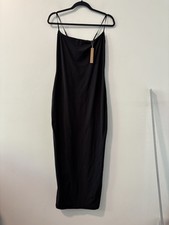 New Skims Fits Everybody Long Slip Dress in Onyx Black Size Xl Minimalist