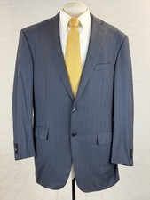 Ermenegildo Zegna Italy Men Dark Gray Striped Wool Blazer 44L 4,895 Two Button
