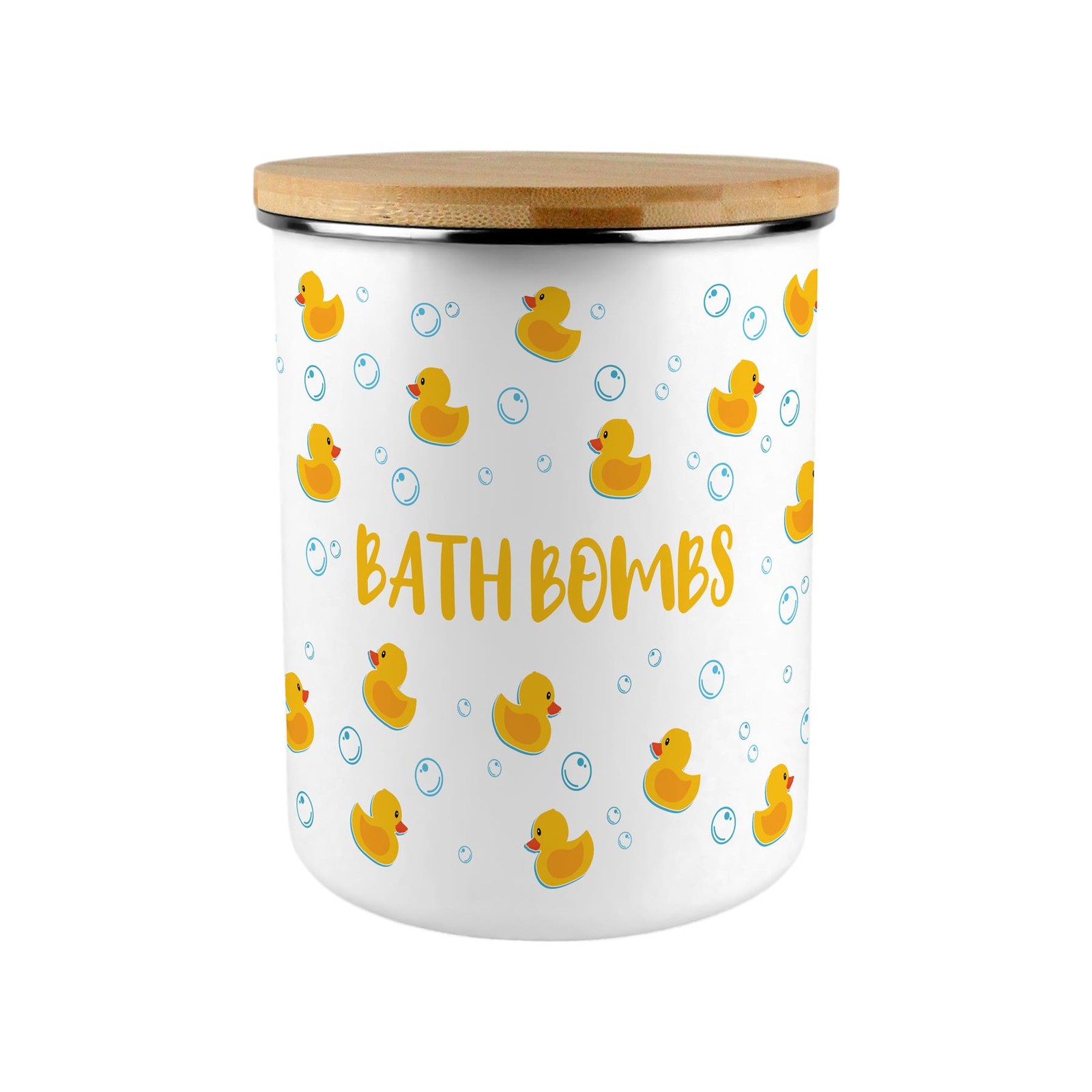 Bath Bombs Storage Canister - Rubber Ducks 2.7L Bathroom Organisation Gift