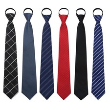 Mens Ties Zipper Ties for Men, Pre Tied Mens Necktie 4 Pack Adjustable Neckti...