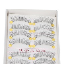 218 10 Pairs False Eyelashes 3D Handmade Natural Look Fake Cross Eyelashes For