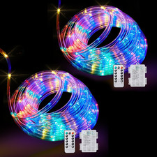 LED Rope Lights Battery Operated String Lights-40Ft 120 LEDs 8 Modes Outdoor Wat