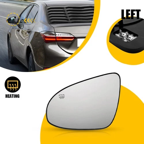 Heated Mirror Glass Left Driver Fit 2014-2019 Toyota Corolla Sedan 8796102F30