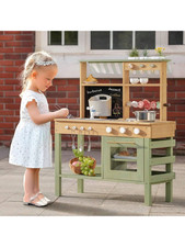 Robotime Robud Mud Kitchen for Kids Outdoor - Wooden Play Kitchen with BBQ Grill