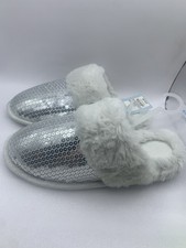 Cat  Jack Lane Scuff Slippers Silver/Cat  Jack Kid's Sizes L 4/5 NWT ST