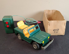Vintage Tin Toy Jeep Battery Operated Does Not Work - Made in Japan