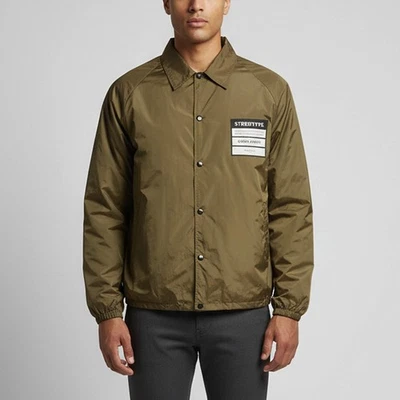 Veste d'entraîneur en nylon Maison Martin Margiela militaire verte avec détai... - Photo 1/4