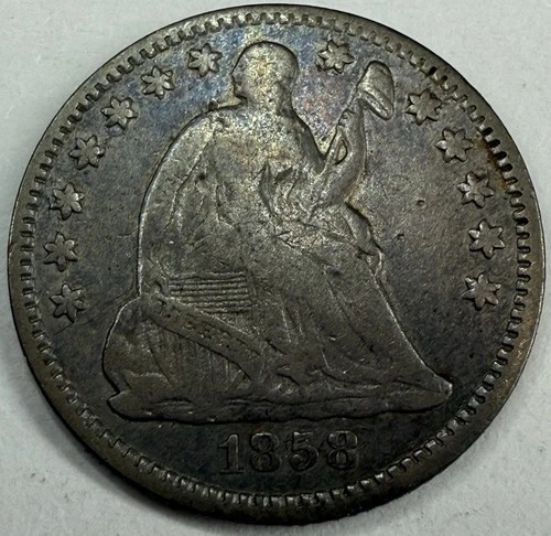 1858 Seated Liberty Half Dime 5c Exact Coin Imaged #SL325