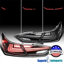 Fits 2018-2022 Toyota Camry Sequential LED Tail Light Rear Brake Lamp Black
