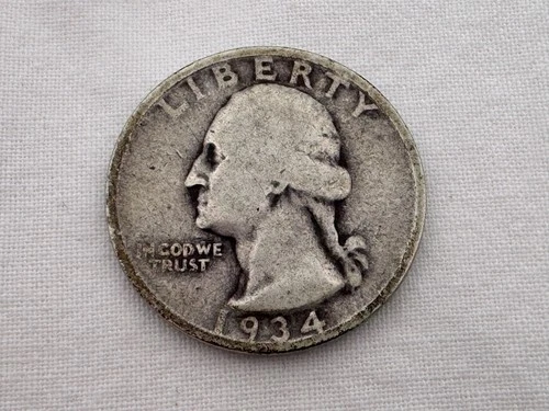1934 D U.S. Washington Silver Quarter HT-3