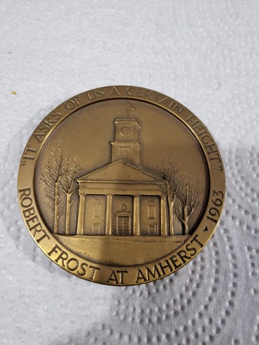 Amherst College Sabrina Society-Robert Frost Medal, Medallic Arts Co 1988, 69mm - Picture 2 of 7