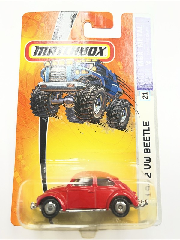 MATCHBOX 1962 VW RED VOLKSWAGON BEETLE #21 BMX METAL #J5577-0814 1/64 SCALE