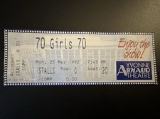 70 Girls 70 Ticket Yvonne Arnaud Theatre Guildford 25th May 1992 Dora Bryan
