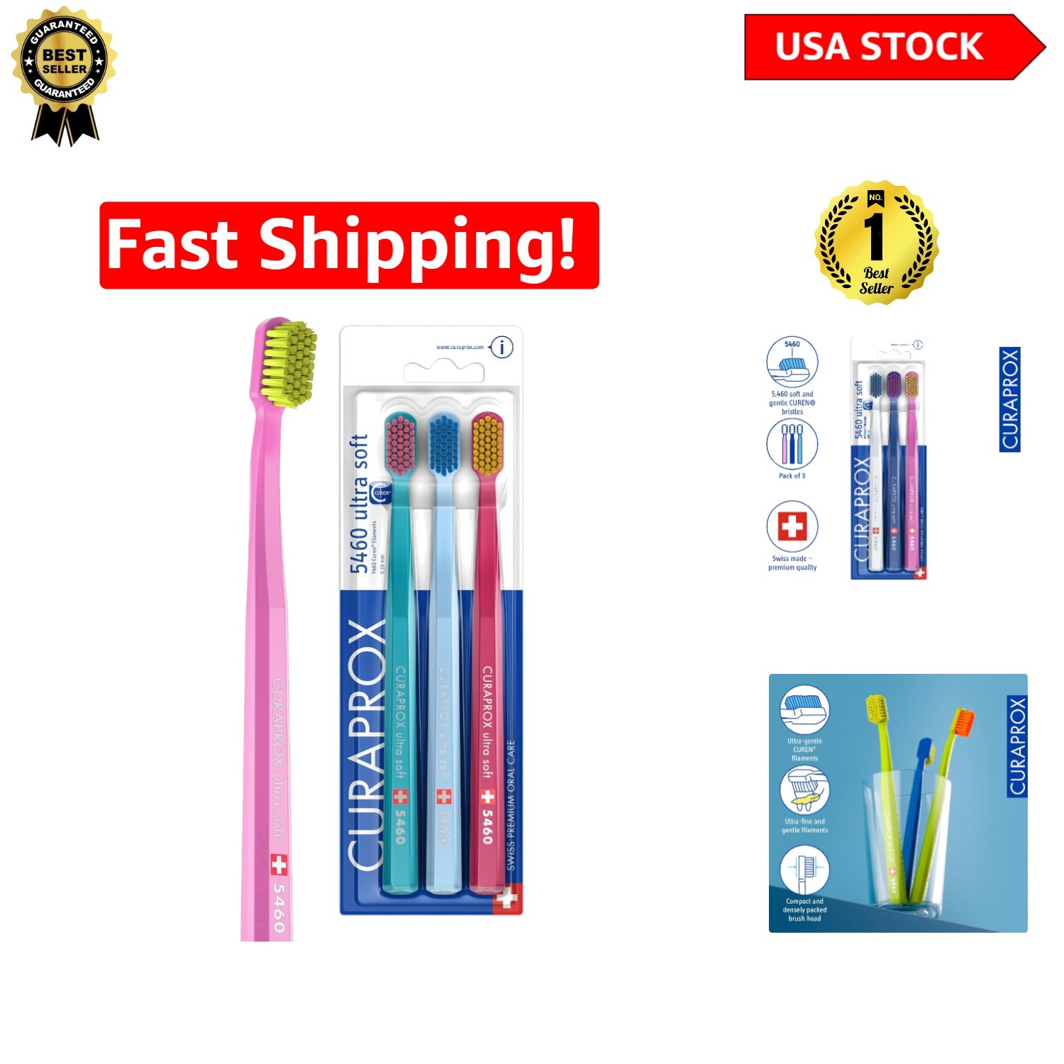 Gentle Plaque Removal Ultra-Soft Toothbrush Set - Ideal for 