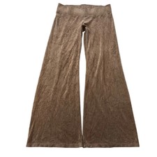 Vintage Juicy Couture Women's Taupe Velour Flared Track Pants Loungewear Size L