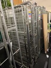 Heavy Duty 4 sided roll cage with wheels Warehouse Trolley Steel Cage