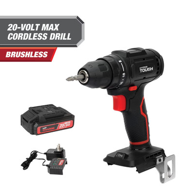 Hyper Tough 20V Max Brushless Cordless Drill Driver with 1.5Ah Lithium-Ion Batte