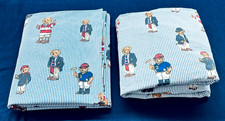 1 Ralph Lauren Polo Teddy Bear Striped Blue Sheet FITTED or FLAT: YOUR CHOICE: