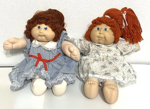 Cabbage Patch Kids Collectible - Set of Two Girls Red Hair Blue Eyes