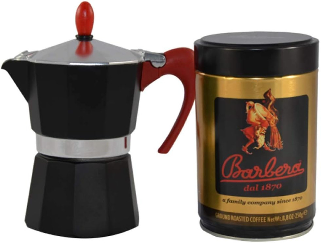 Caffettiera Moka 3 Tazze Professionale con Caffè Macinato 250g Can